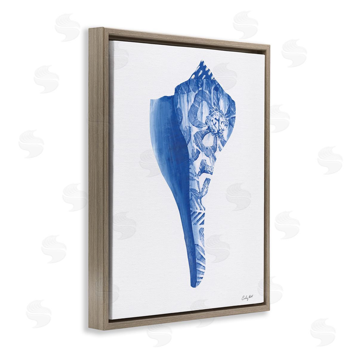 Courtney Prahl Chinoiserie Patterned Seashell Canvas Wall Art Print
