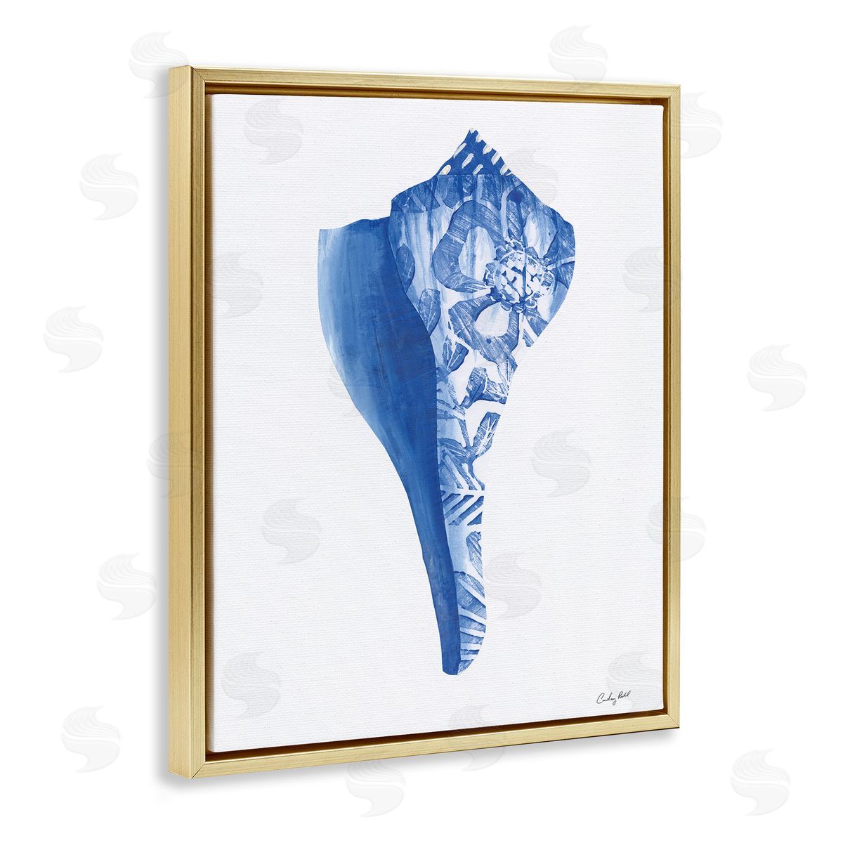 Courtney Prahl Chinoiserie Patterned Seashell Canvas Wall Art Print
