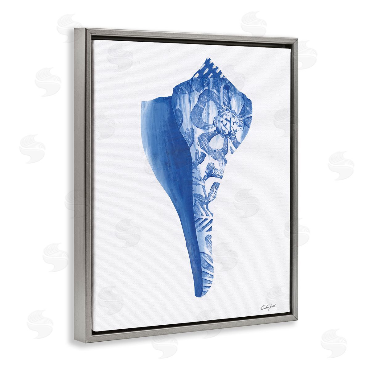Courtney Prahl Chinoiserie Patterned Seashell Canvas Wall Art Print