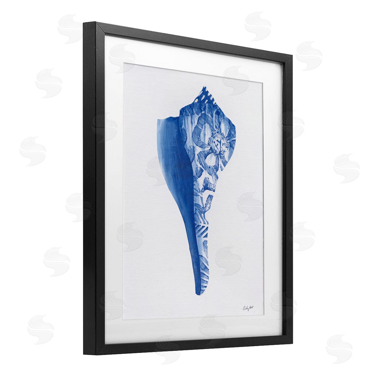 Courtney Prahl Chinoiserie Patterned Seashell Canvas Wall Art Print
