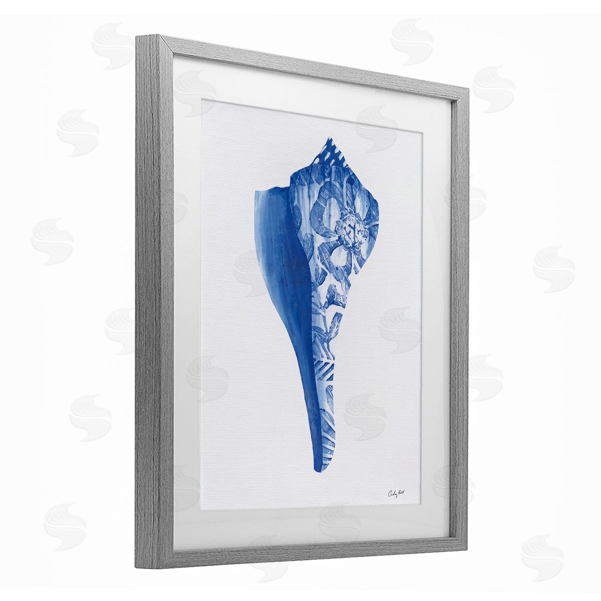 Courtney Prahl Chinoiserie Patterned Seashell Canvas Wall Art Print