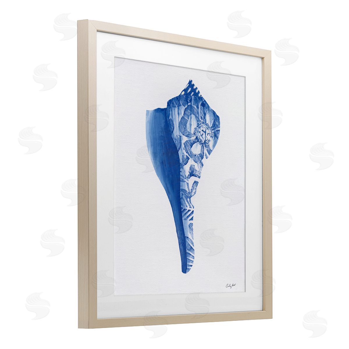 Courtney Prahl Chinoiserie Patterned Seashell Canvas Wall Art Print