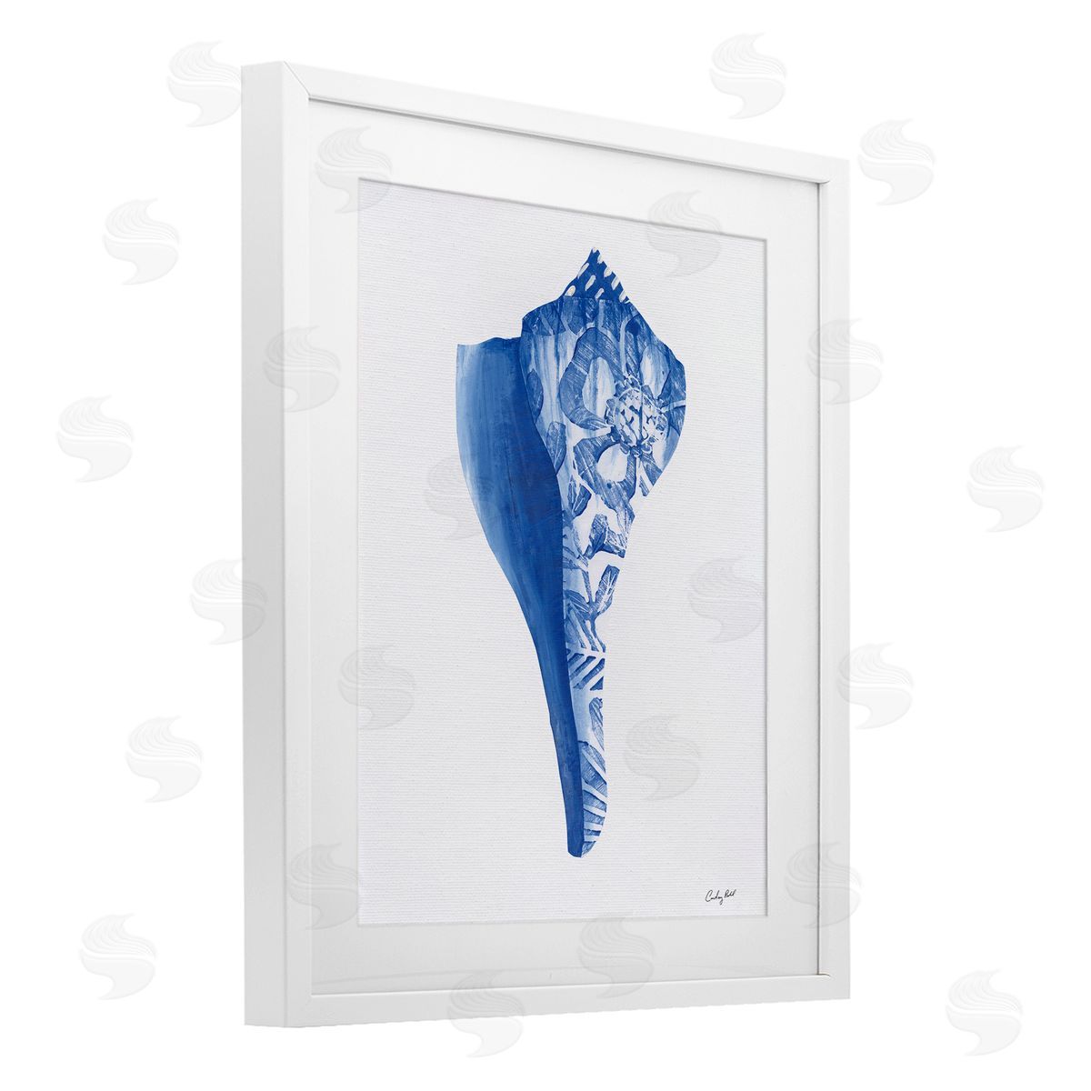 Courtney Prahl Chinoiserie Patterned Seashell Canvas Wall Art Print