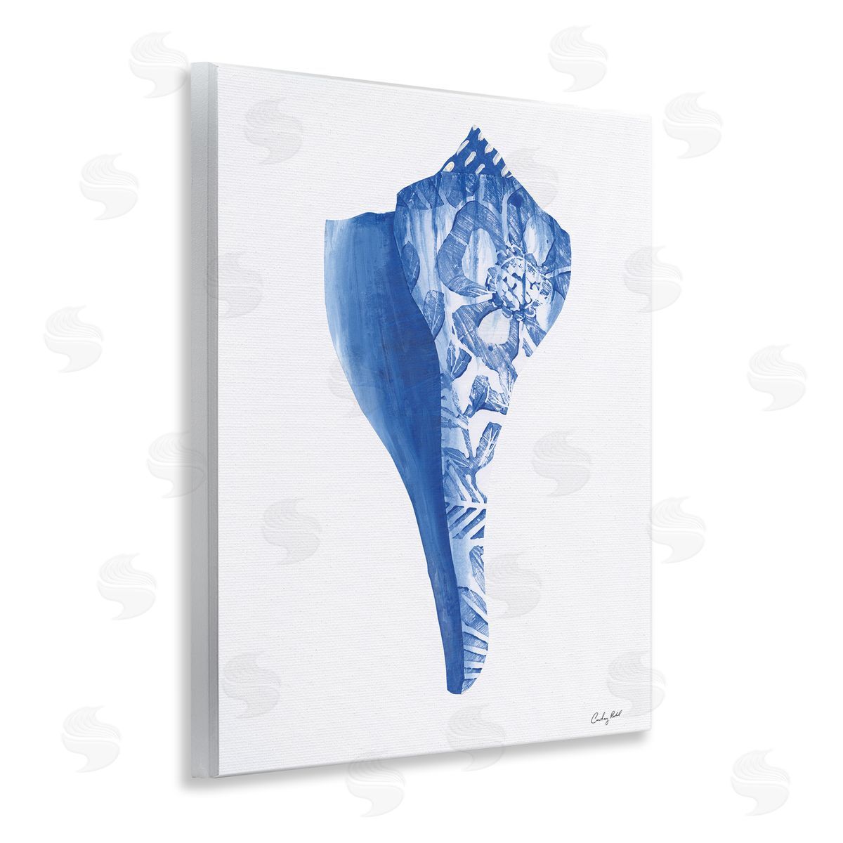 Courtney Prahl Chinoiserie Patterned Seashell Canvas Wall Art Print