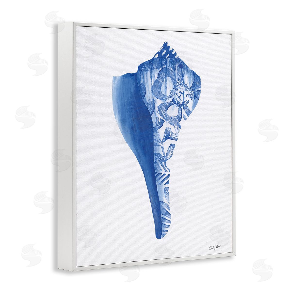 Courtney Prahl Chinoiserie Patterned Seashell Canvas Wall Art Print