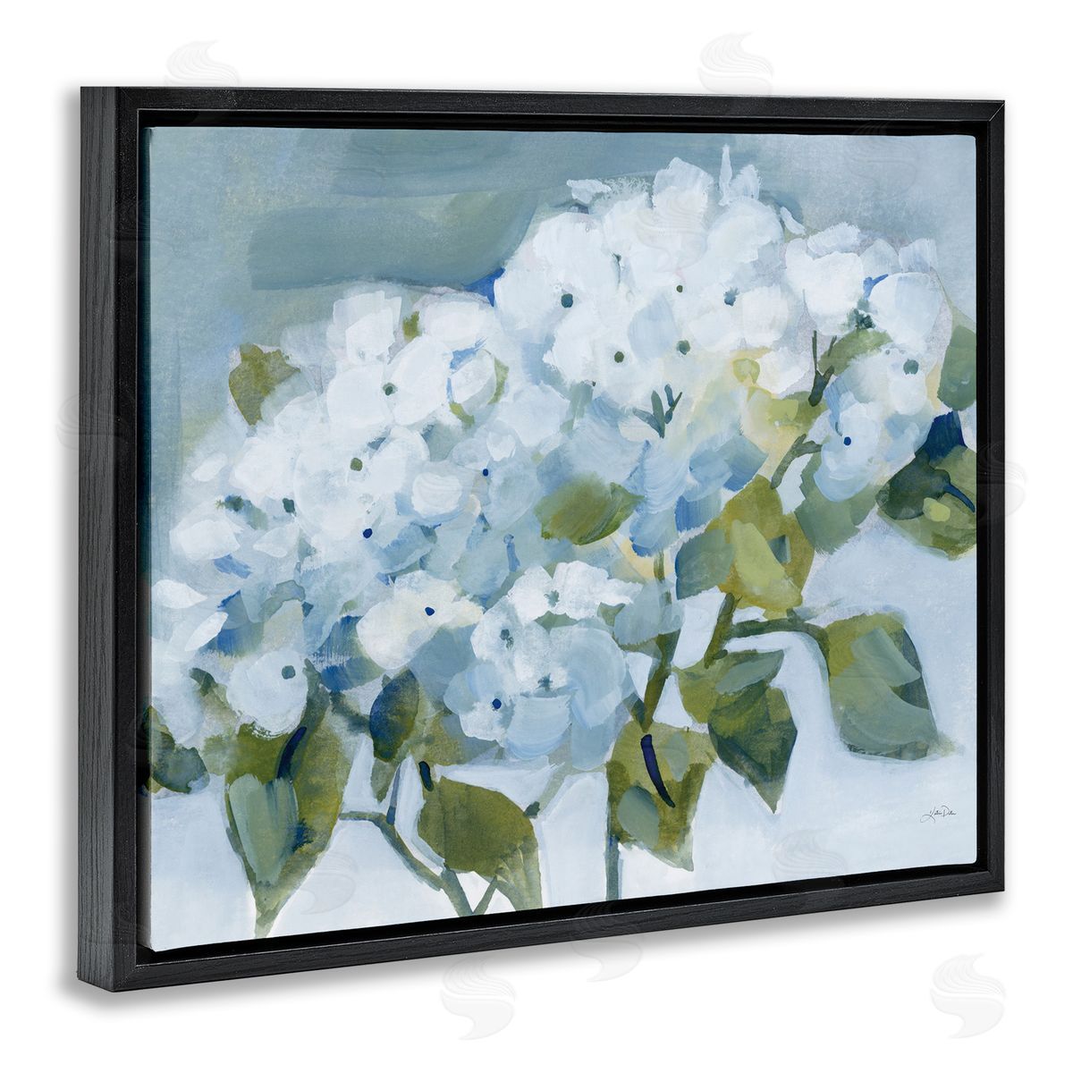 Katrina Pete Blue Spring Cottage Hydrangeas Canvas Wall Art Print