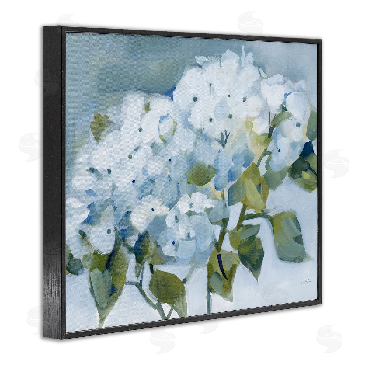 Katrina Pete Blue Spring Cottage Hydrangeas Canvas Wall Art Print