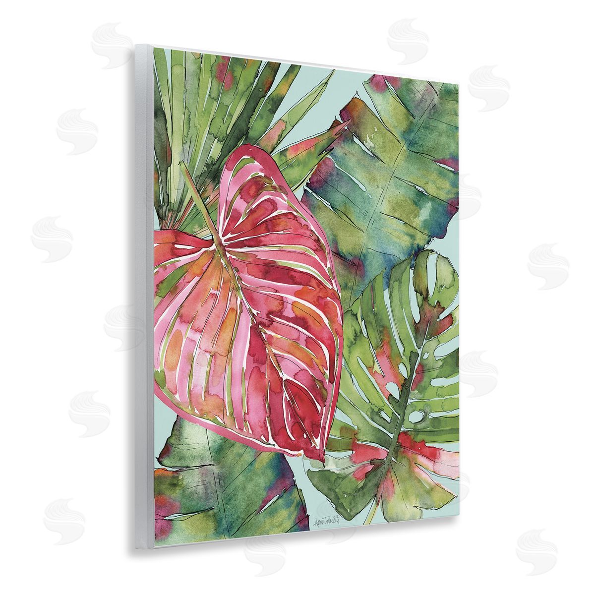 Anne Tavoletti Pink & Green Palm Springs Canvas Wall Art Print