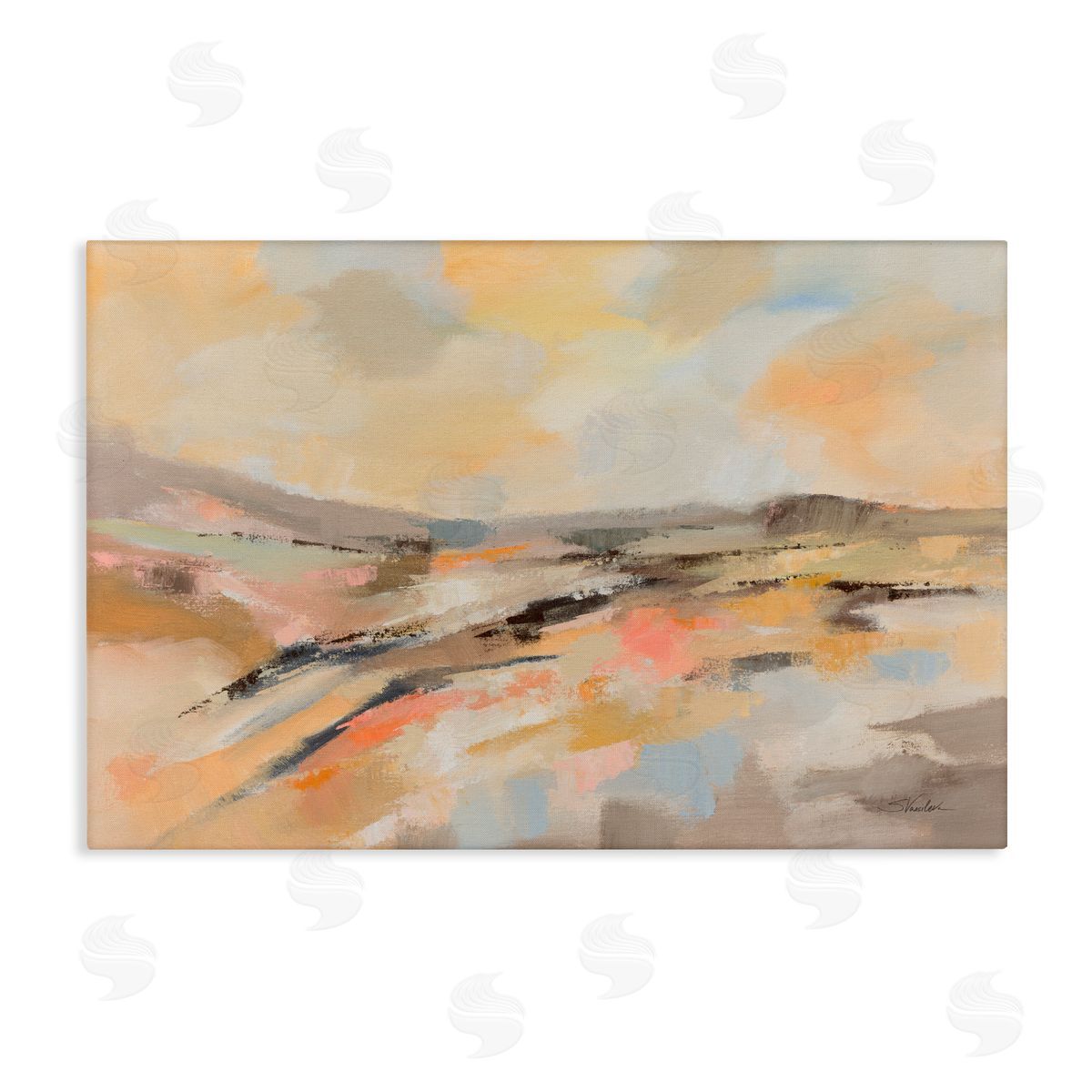 Silvia Vassileva Sunlit Riverside Warm Tones Canvas Wall Art Print