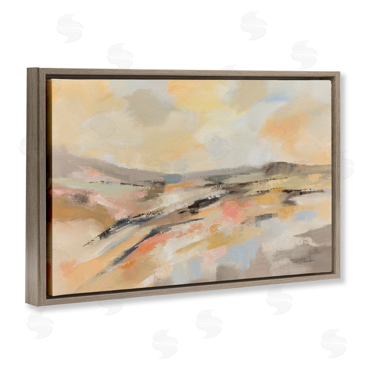 Silvia Vassileva Sunlit Riverside Warm Tones Canvas Wall Art Print