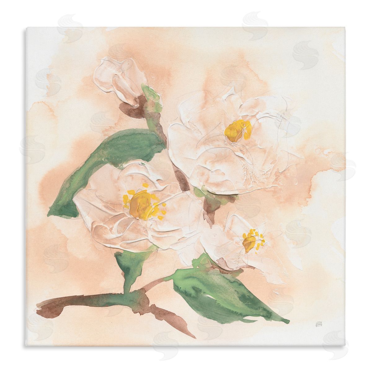 Chris Paschke Soft Dimensional Magnolia Canvas Wall Art Print