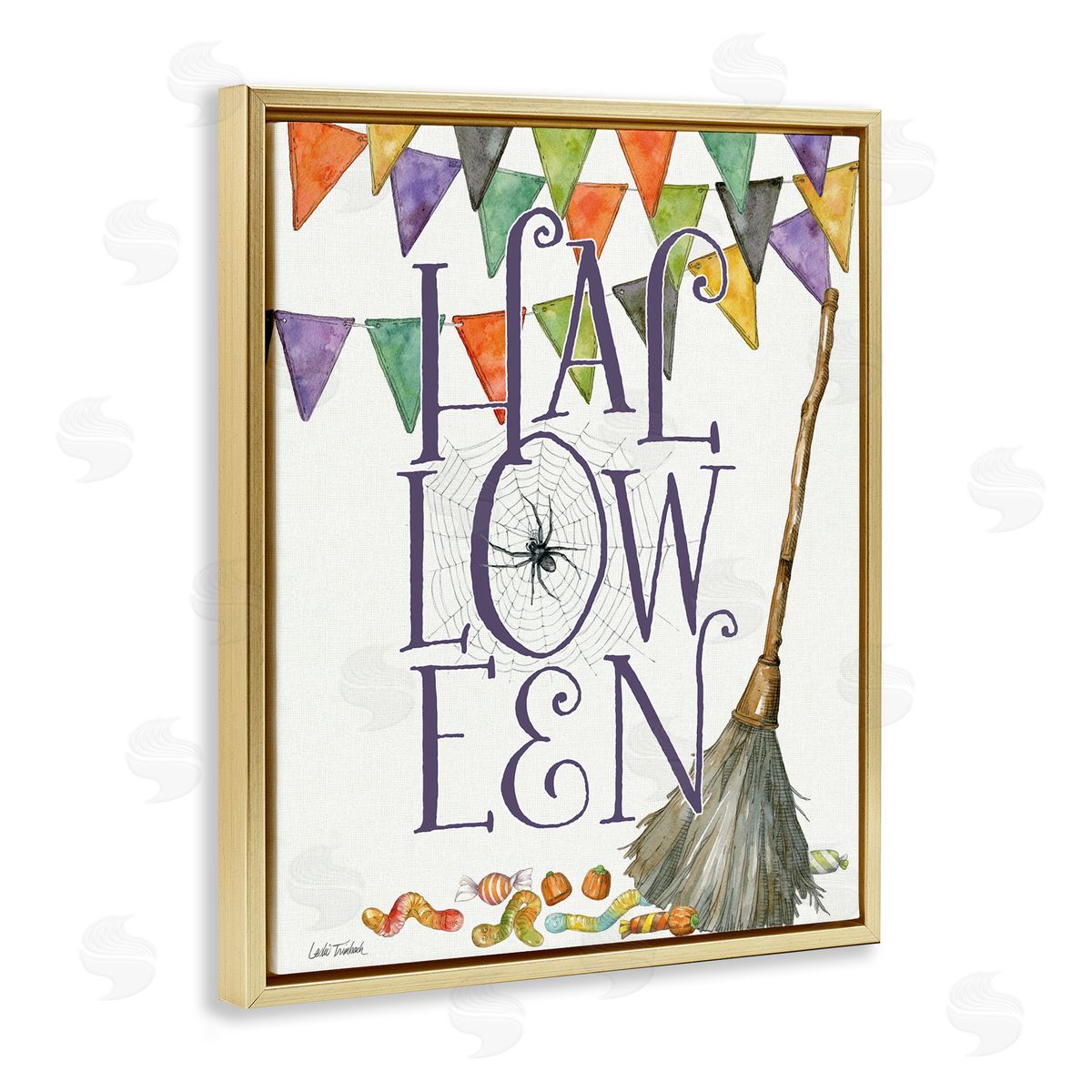 Leslie Trimbach Spellbound Halloween Broom Canvas Wall Art Print