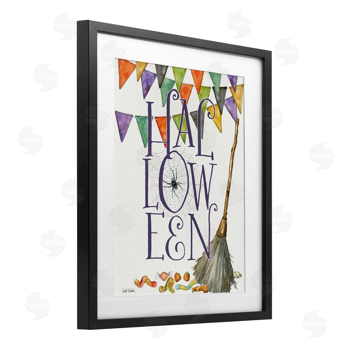 Leslie Trimbach Spellbound Halloween Broom Canvas Wall Art Print