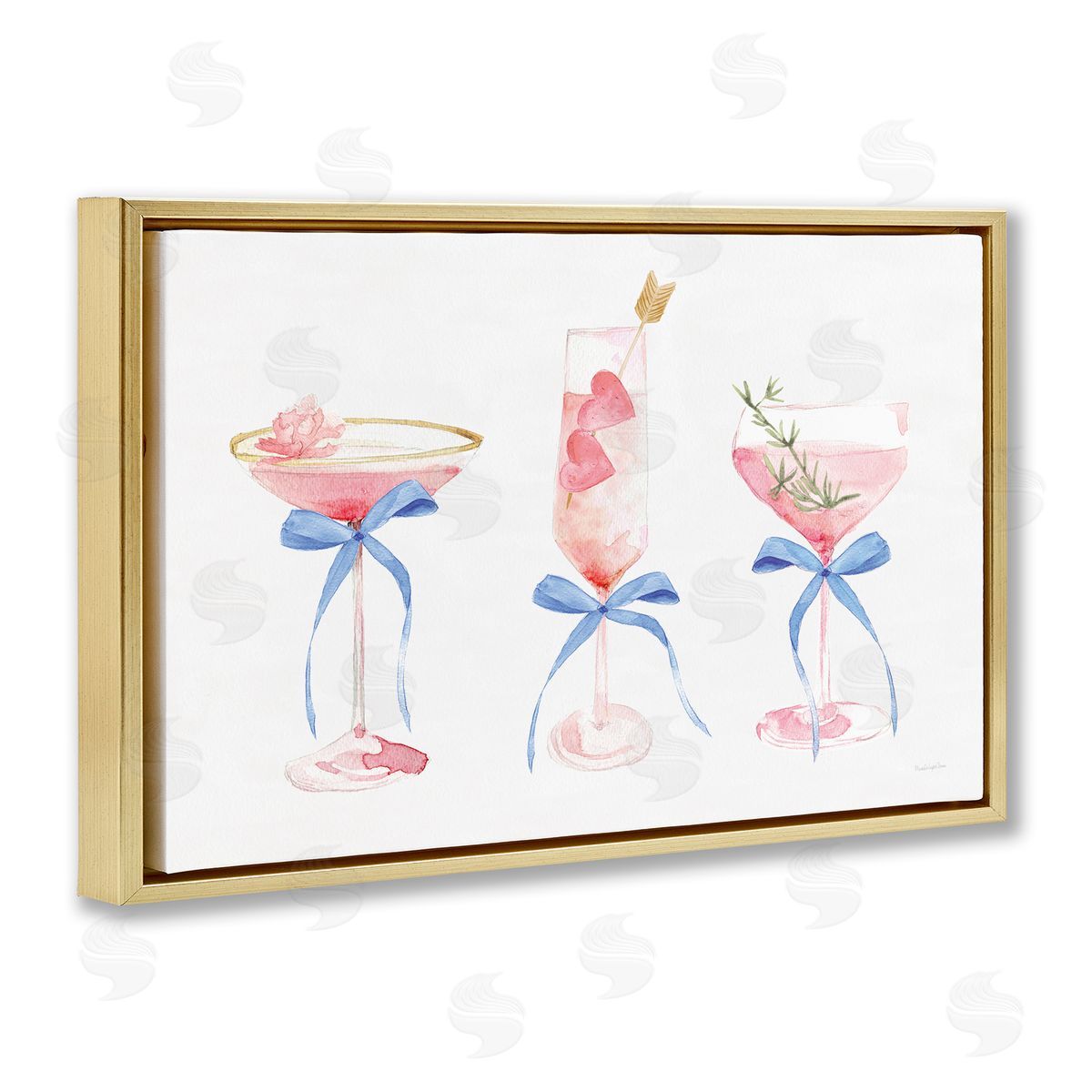 Mercedes Lopez Charro Flirty Champagne Cocktails Canvas Wall Art Print