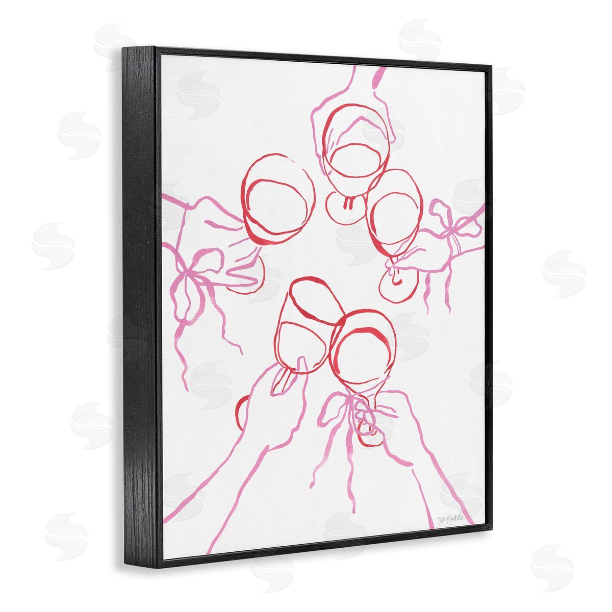 Jenaya Jackson Cocktail Party Cheers Doodles Canvas Wall Art Print