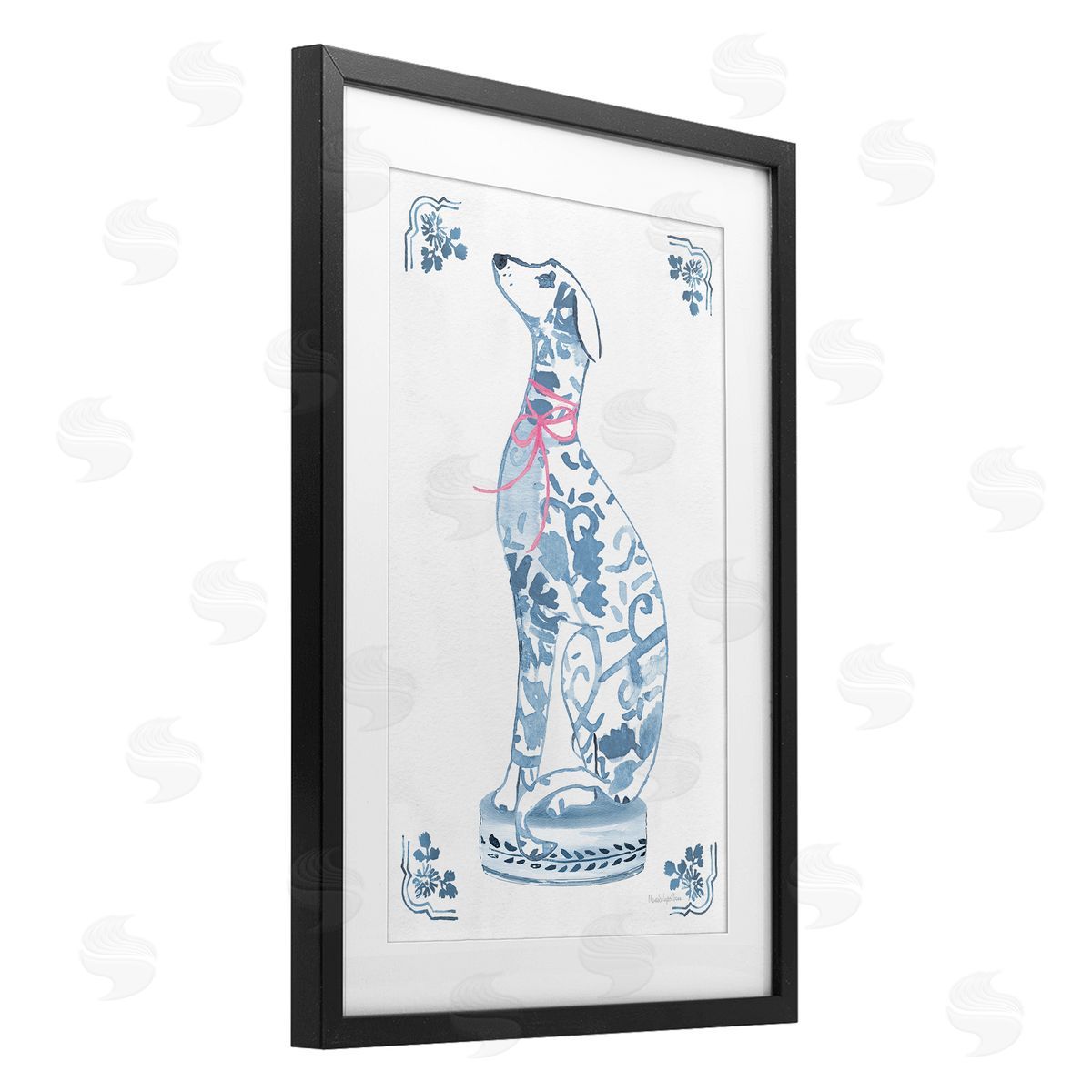 Mercedes Lopez Charro Chinoiserie Dog Sculpture Canvas Wall Art Print