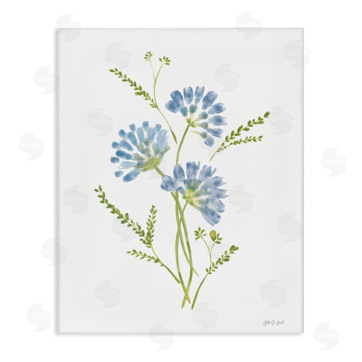 Yvette St. Amant Cornflower Herb Bundle Canvas Wall Art Print