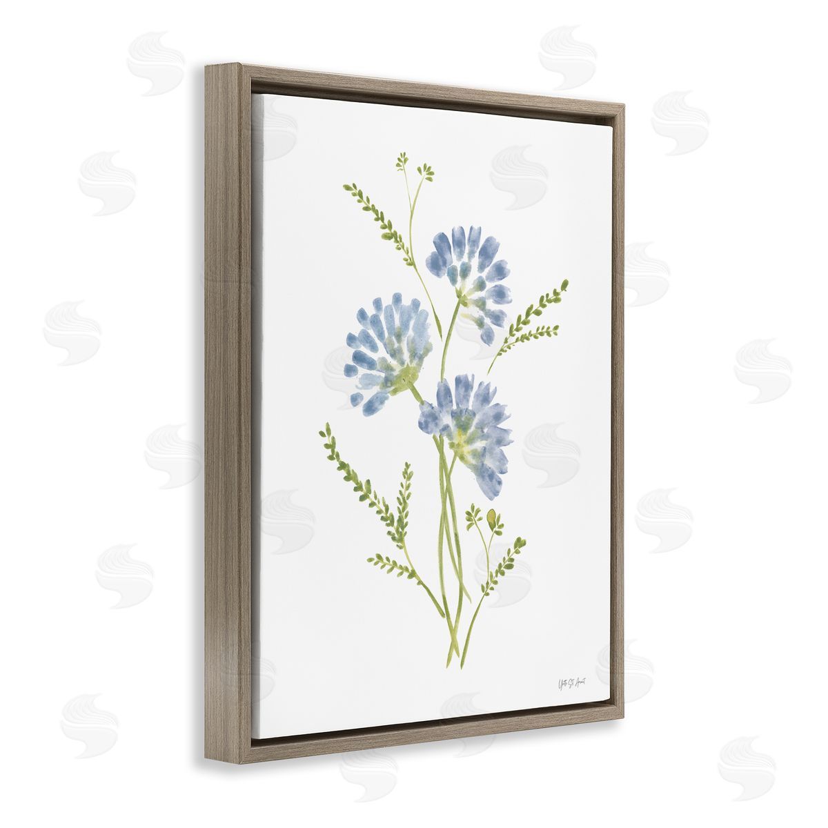 Yvette St. Amant Cornflower Herb Bundle Canvas Wall Art Print