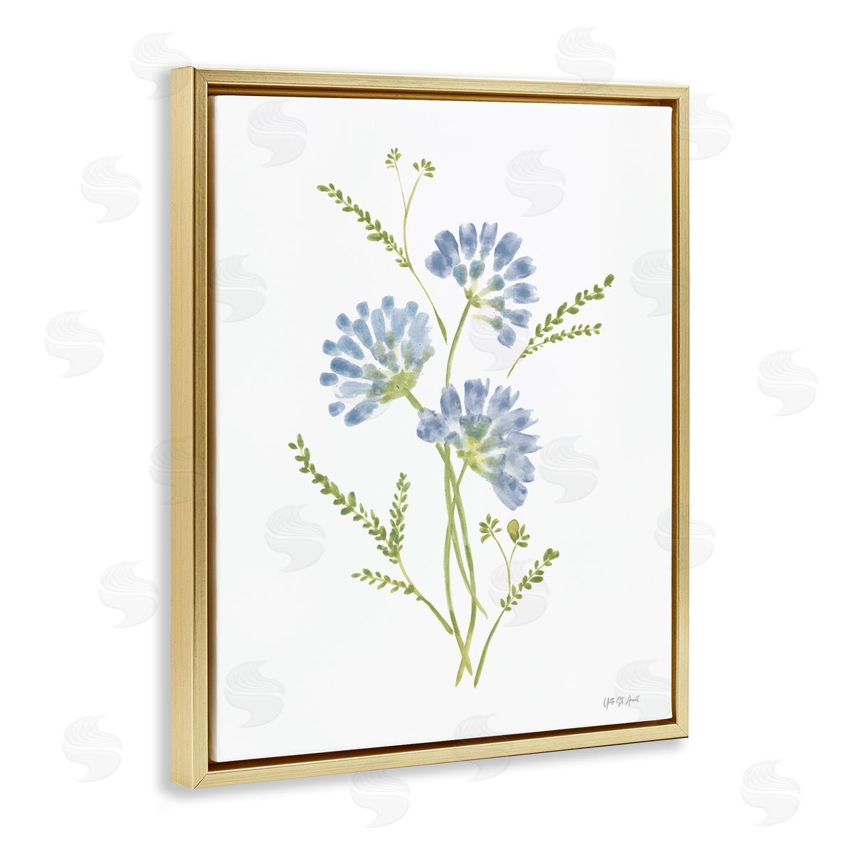 Yvette St. Amant Cornflower Herb Bundle Canvas Wall Art Print