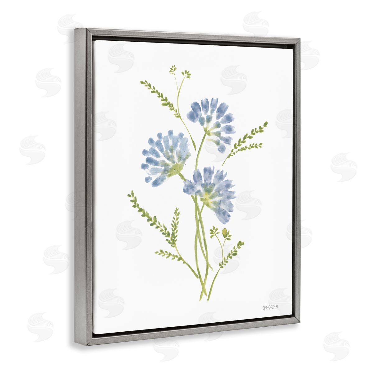 Yvette St. Amant Cornflower Herb Bundle Canvas Wall Art Print