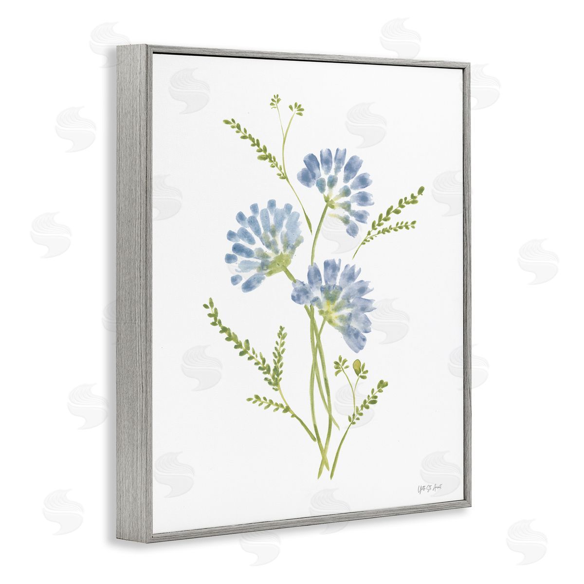 Yvette St. Amant Cornflower Herb Bundle Canvas Wall Art Print