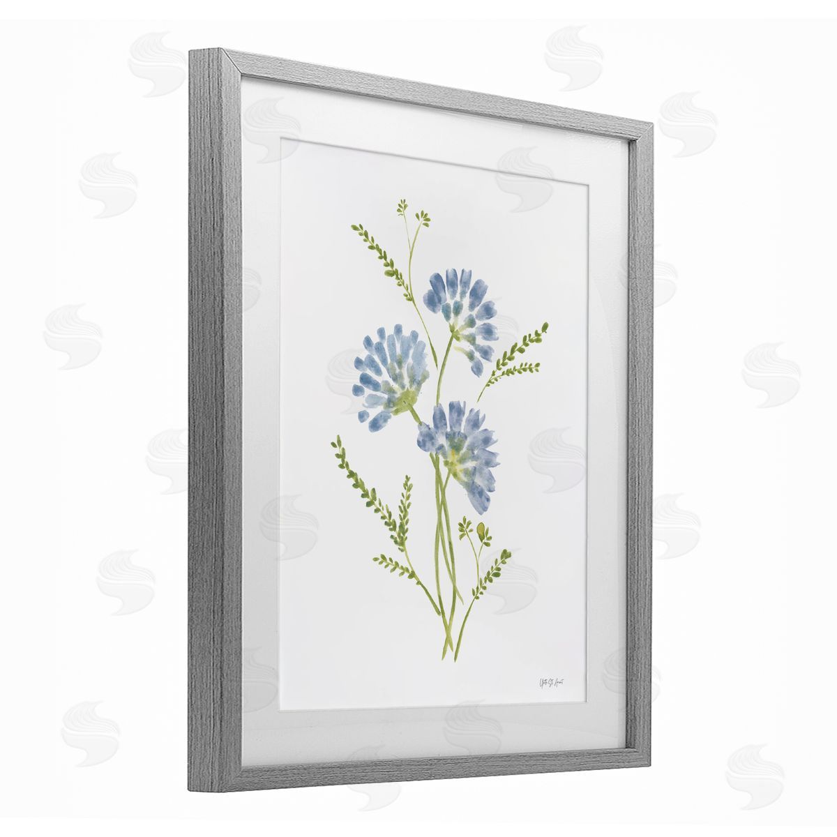 Yvette St. Amant Cornflower Herb Bundle Canvas Wall Art Print