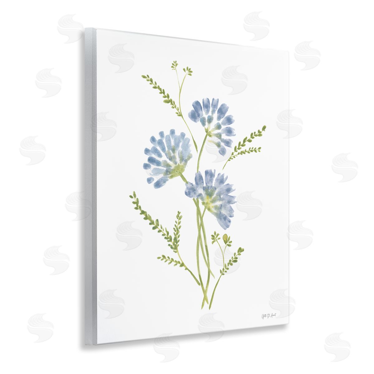 Yvette St. Amant Cornflower Herb Bundle Canvas Wall Art Print