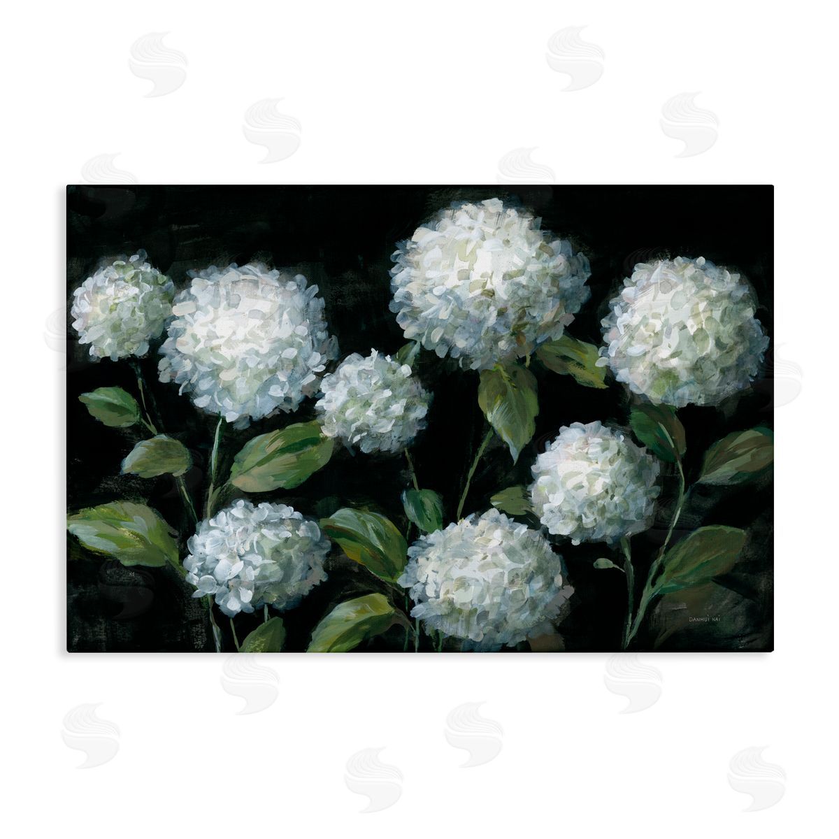 Danhui Nai Midnight Garden Hydrangeas Canvas Wall Art Print