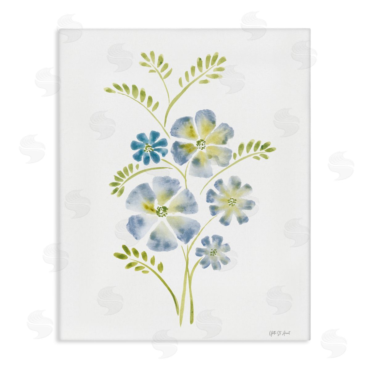 Yvette St. Amant Blue Periwinkle Flower Canvas Wall Art Print