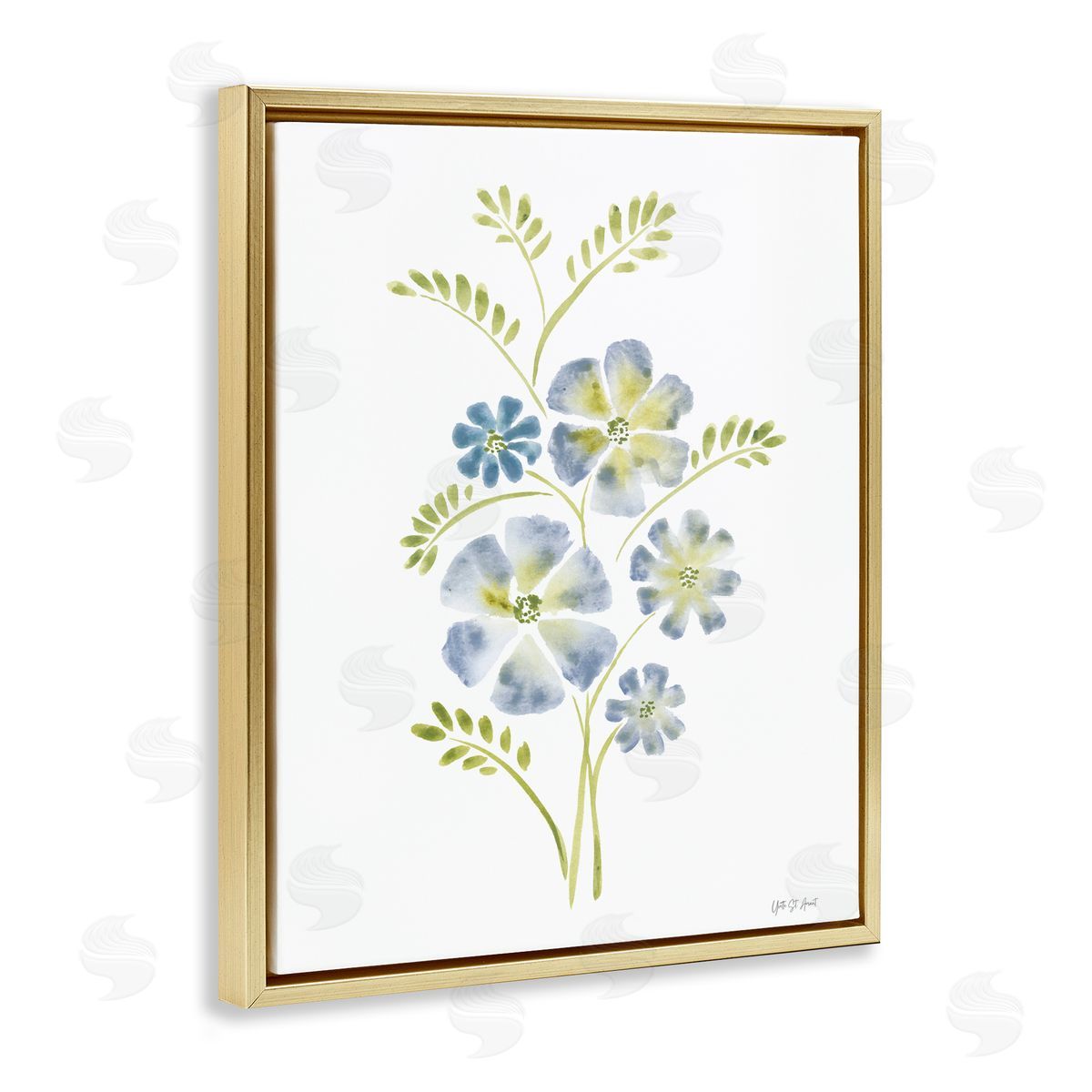 Yvette St. Amant Blue Periwinkle Flower Canvas Wall Art Print