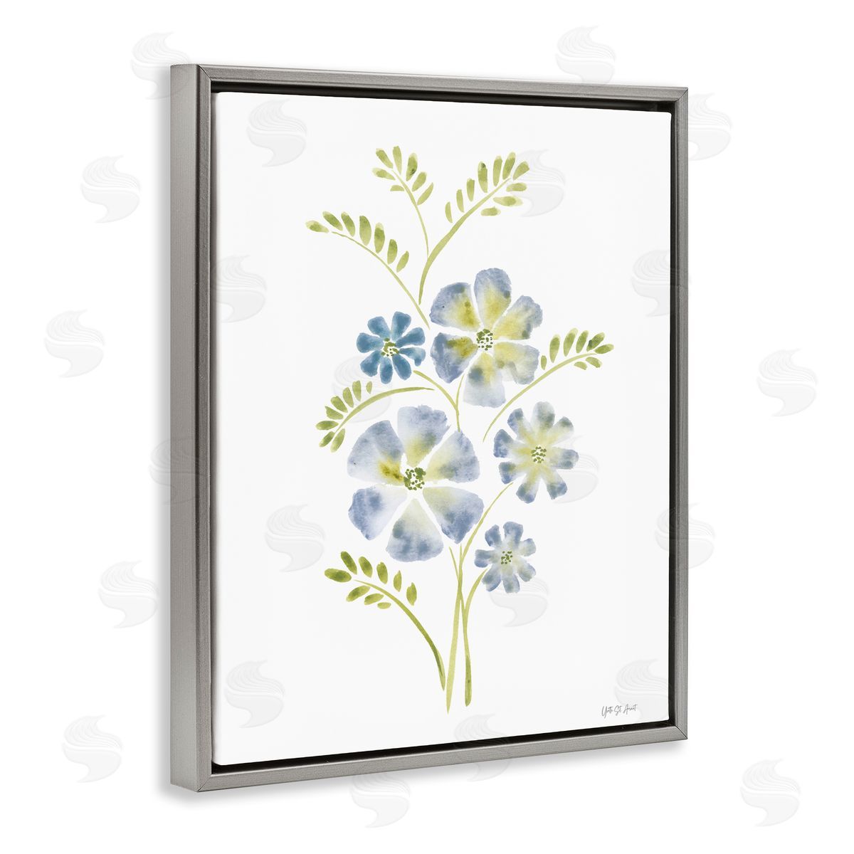 Yvette St. Amant Blue Periwinkle Flower Canvas Wall Art Print