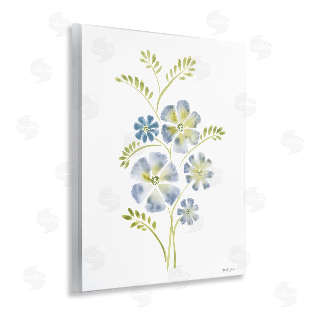 Yvette St. Amant Blue Periwinkle Flower Canvas Wall Art Print