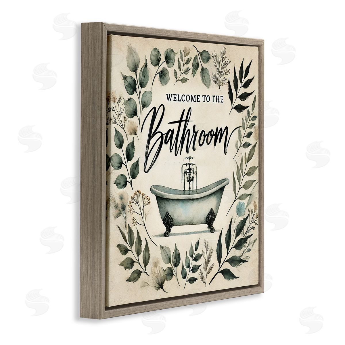 Erin Clark Vintage Bathroom Welcome Canvas Wall Art Print