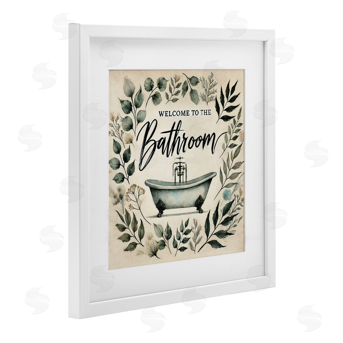Erin Clark Vintage Bathroom Welcome Canvas Wall Art Print