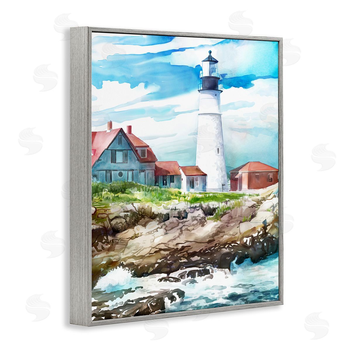 Mauro Devereaux Cape Cod Lighthouse Shore Canvas Wall Art Print