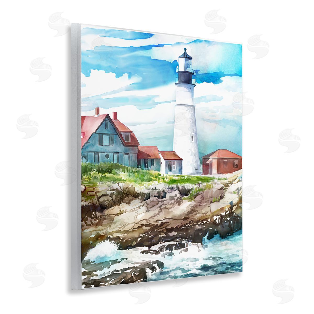 Mauro Devereaux Cape Cod Lighthouse Shore Canvas Wall Art Print