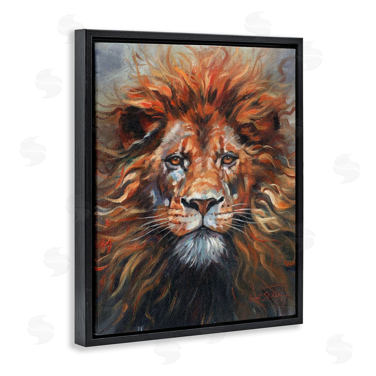 David Stribbling Face Of A Lion Canvas Wall Art Print