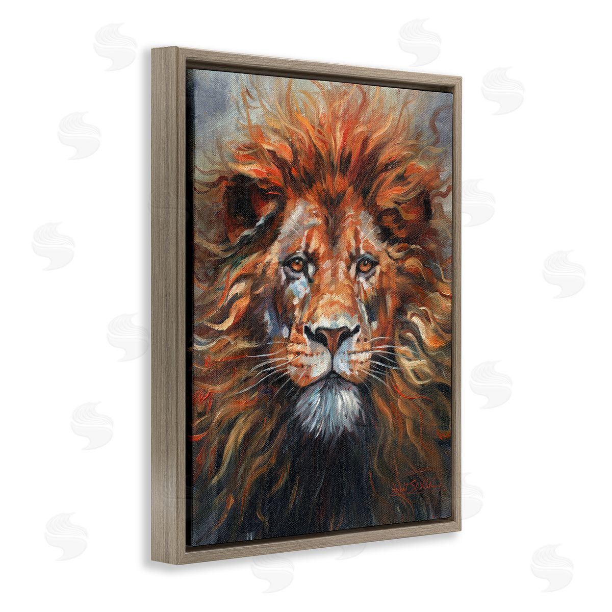 David Stribbling Face Of A Lion Canvas Wall Art Print