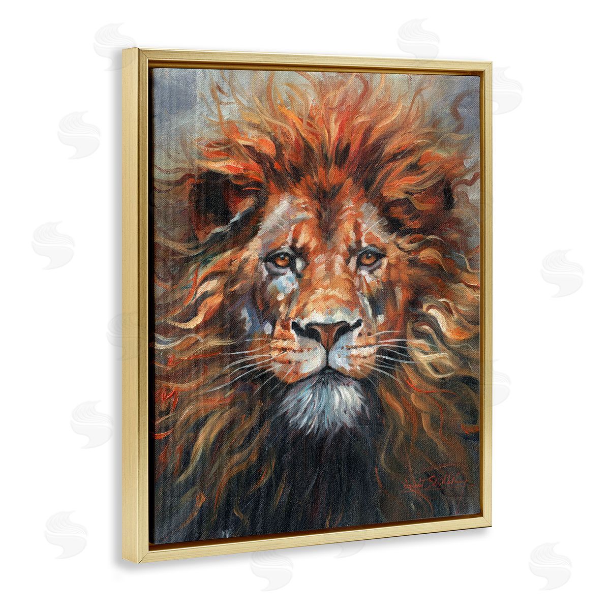 David Stribbling Face Of A Lion Canvas Wall Art Print