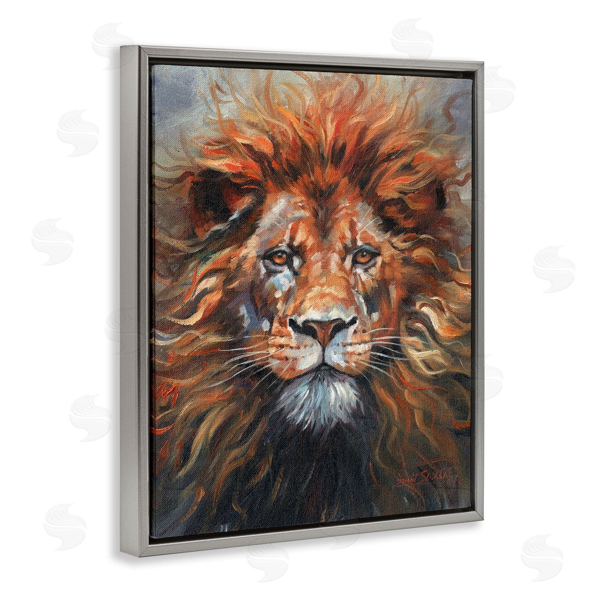 David Stribbling Face Of A Lion Canvas Wall Art Print