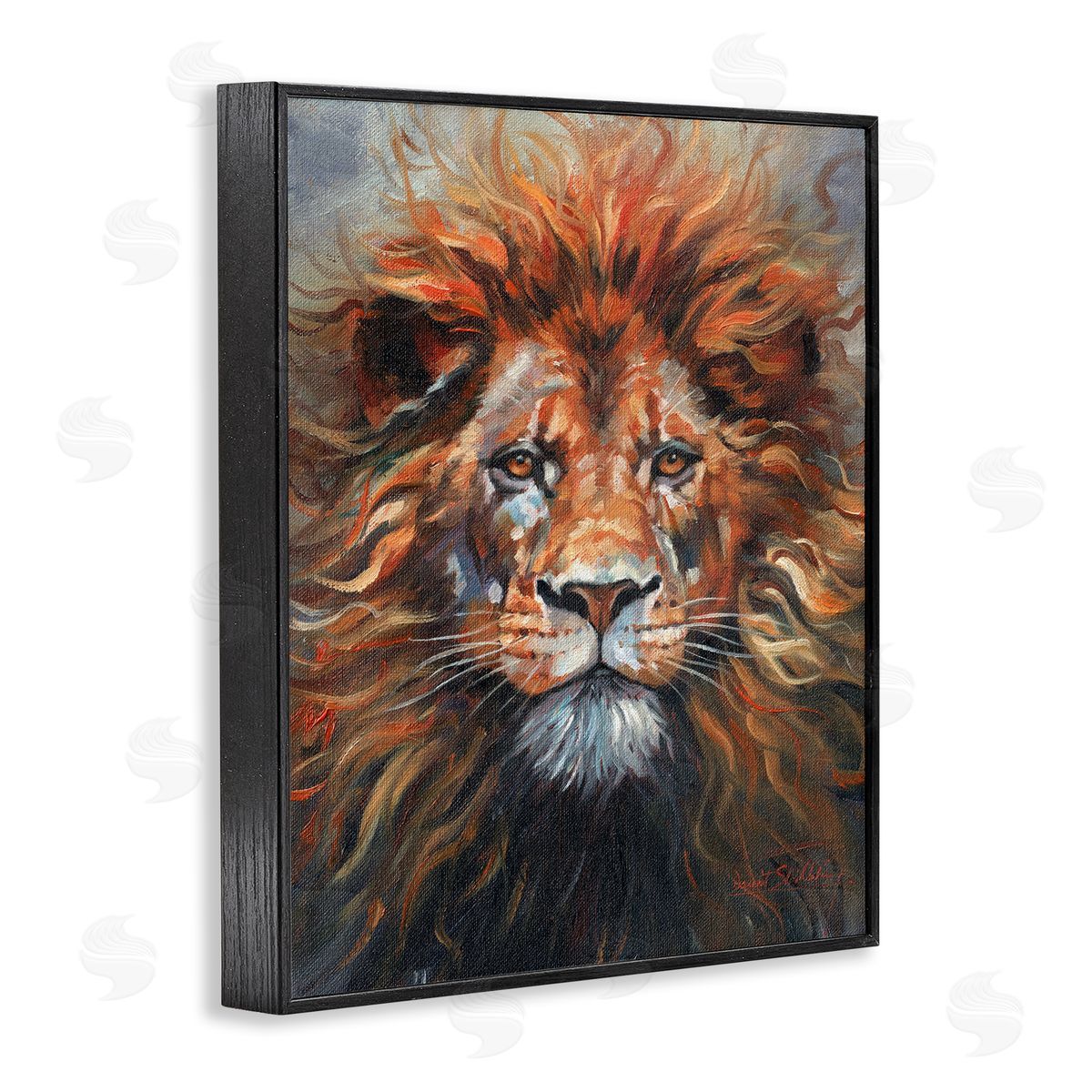 David Stribbling Face Of A Lion Canvas Wall Art Print