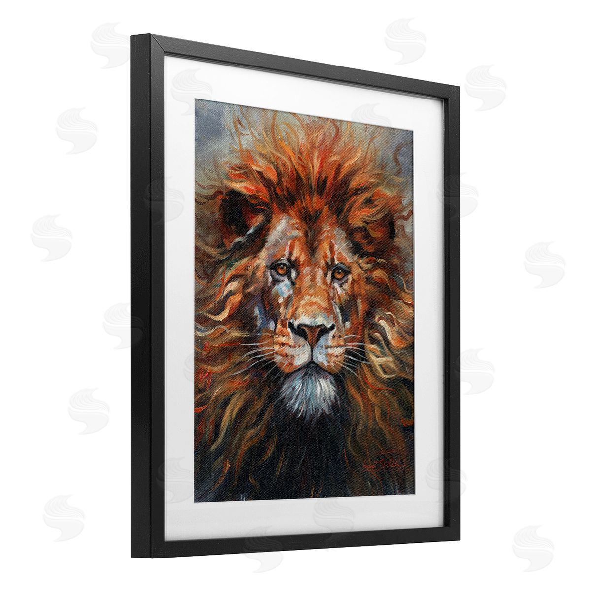 David Stribbling Face Of A Lion Canvas Wall Art Print