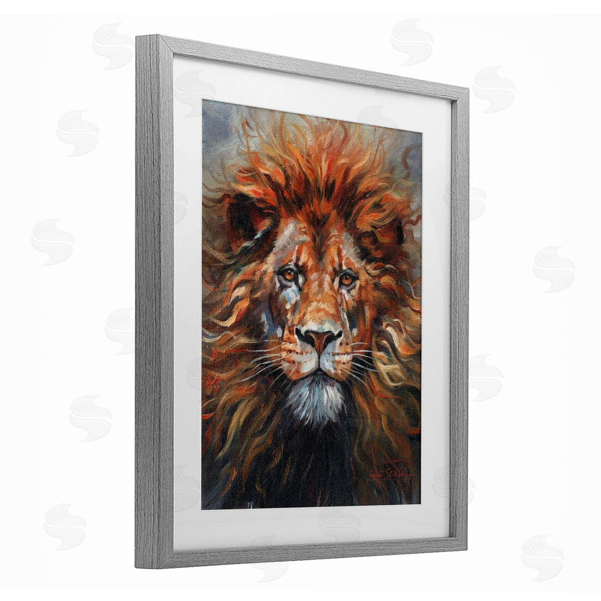 David Stribbling Face Of A Lion Canvas Wall Art Print