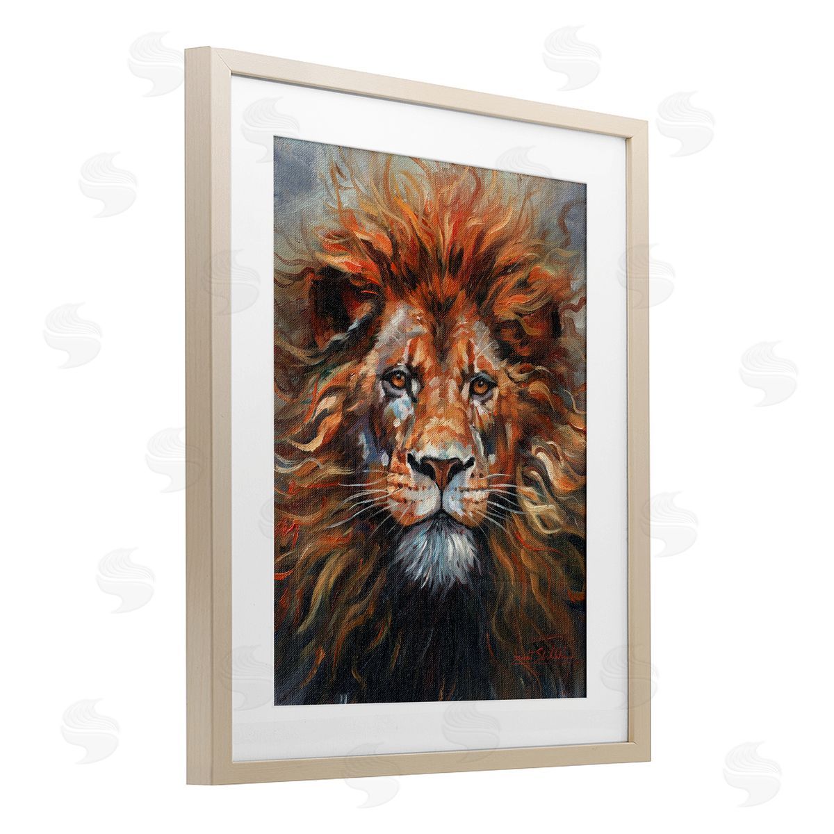 David Stribbling Face Of A Lion Canvas Wall Art Print
