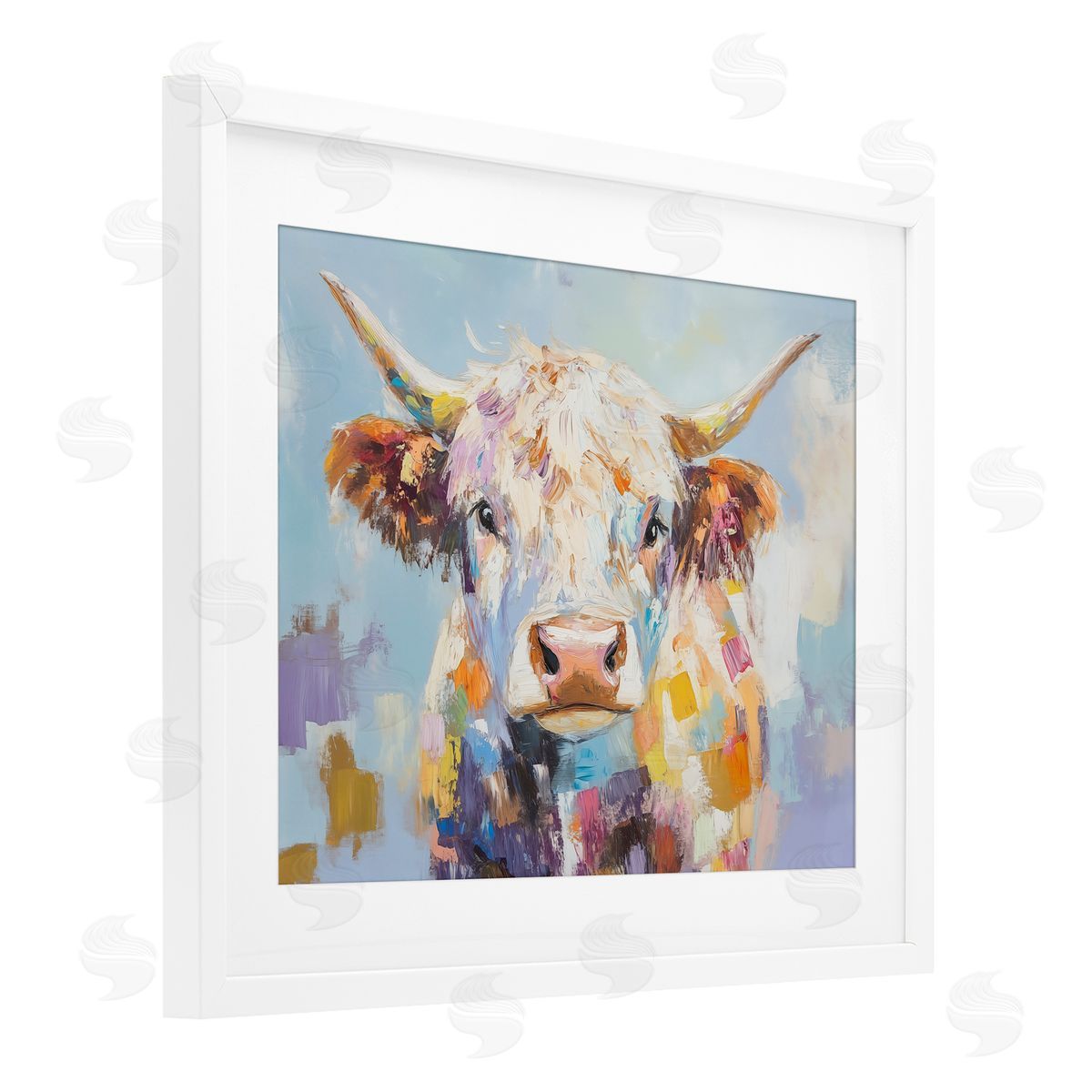 Blakely Bering Expressive Brushed Highland Cow Canvas Wall Art Print