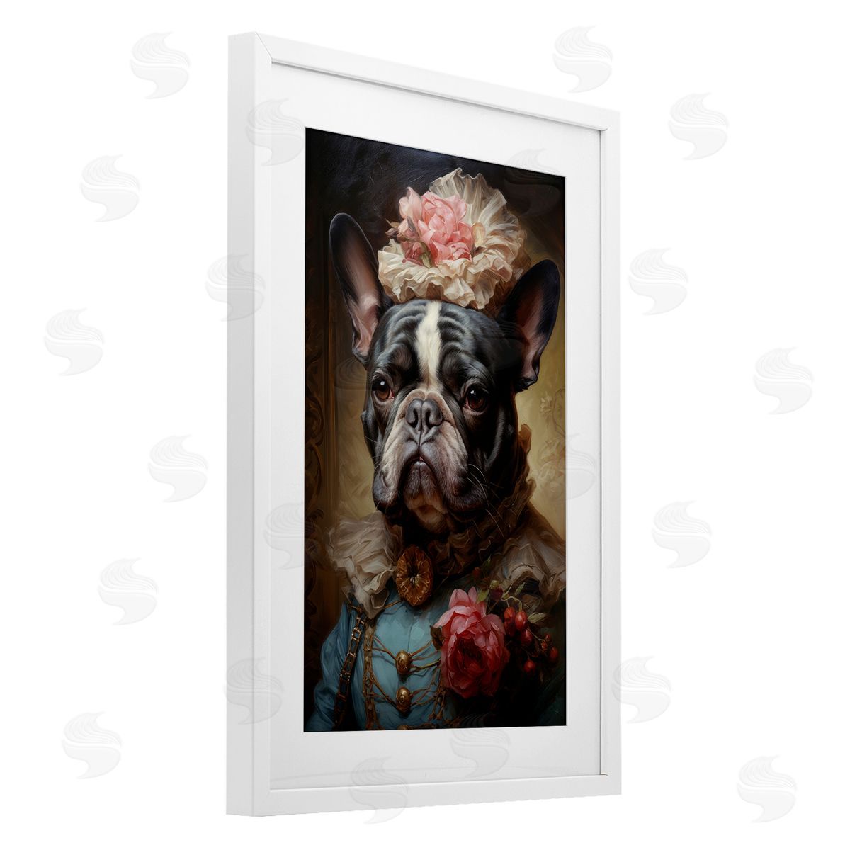 Wumples Elegant French Bulldog Portrait Canvas Wall Art Print
