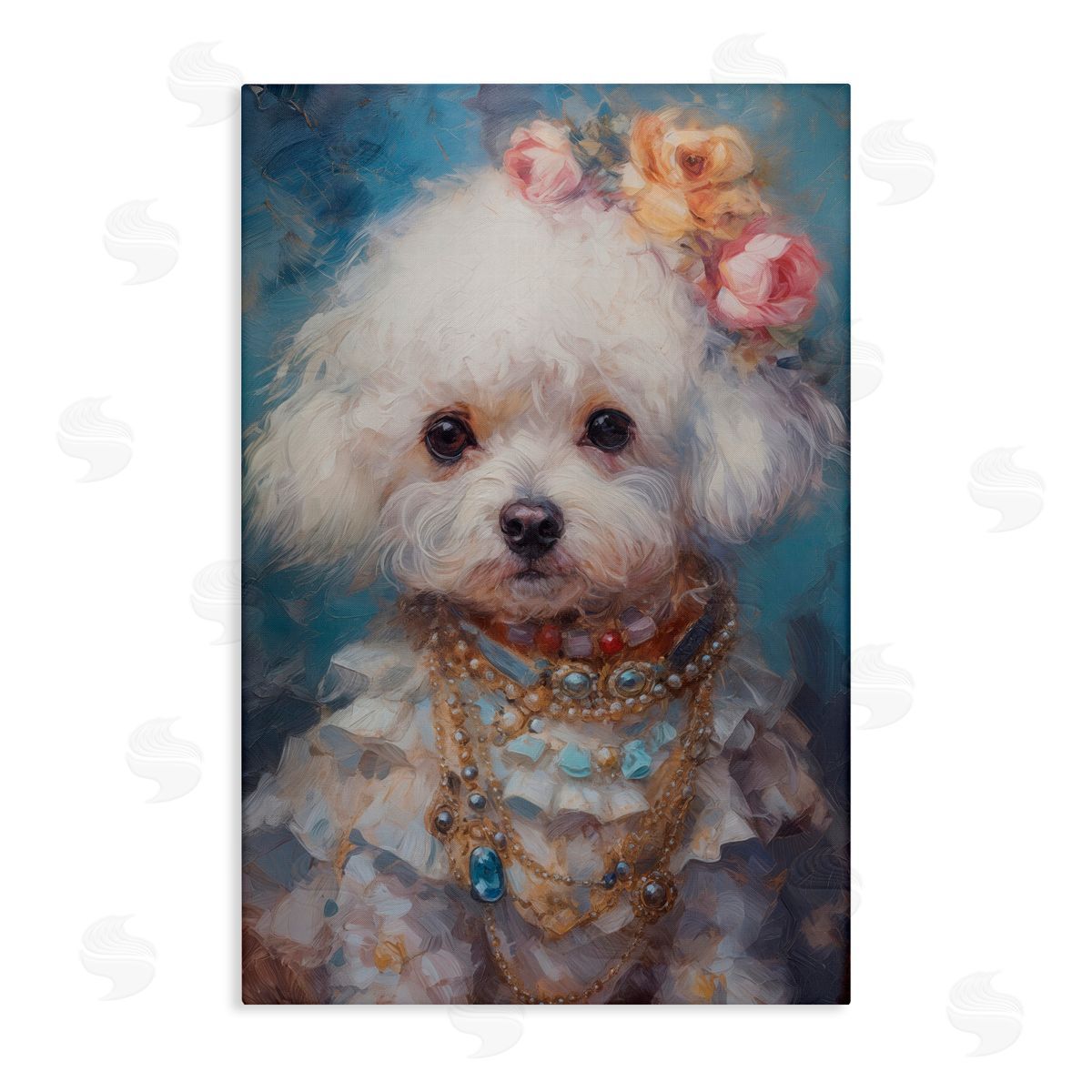 Wumples Victorian Era Bichon Frise Canvas Wall Art Print