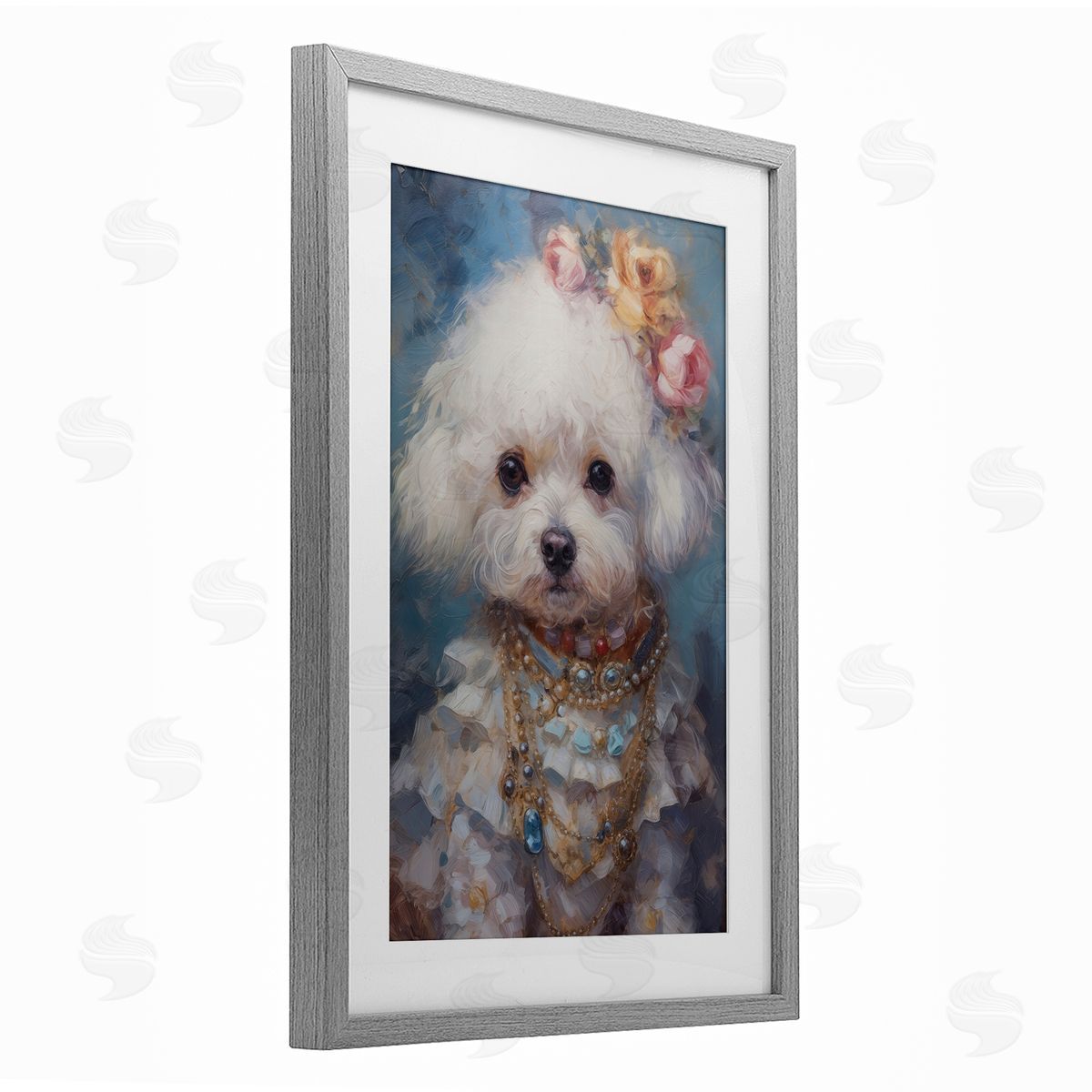 Wumples Victorian Era Bichon Frise Canvas Wall Art Print
