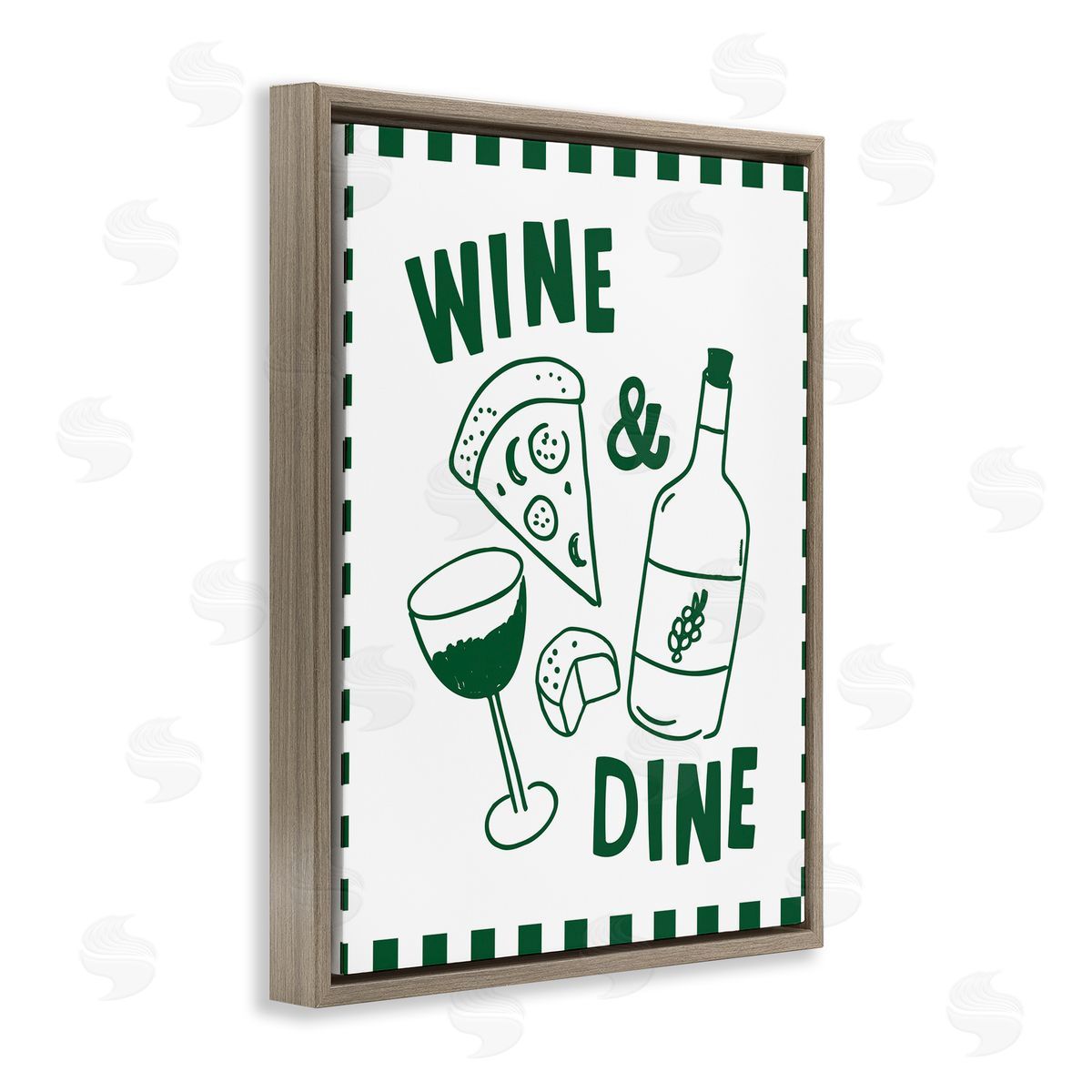 Heather Dutton Wine & Dine Checkerboard Border Canvas Wall Art Print