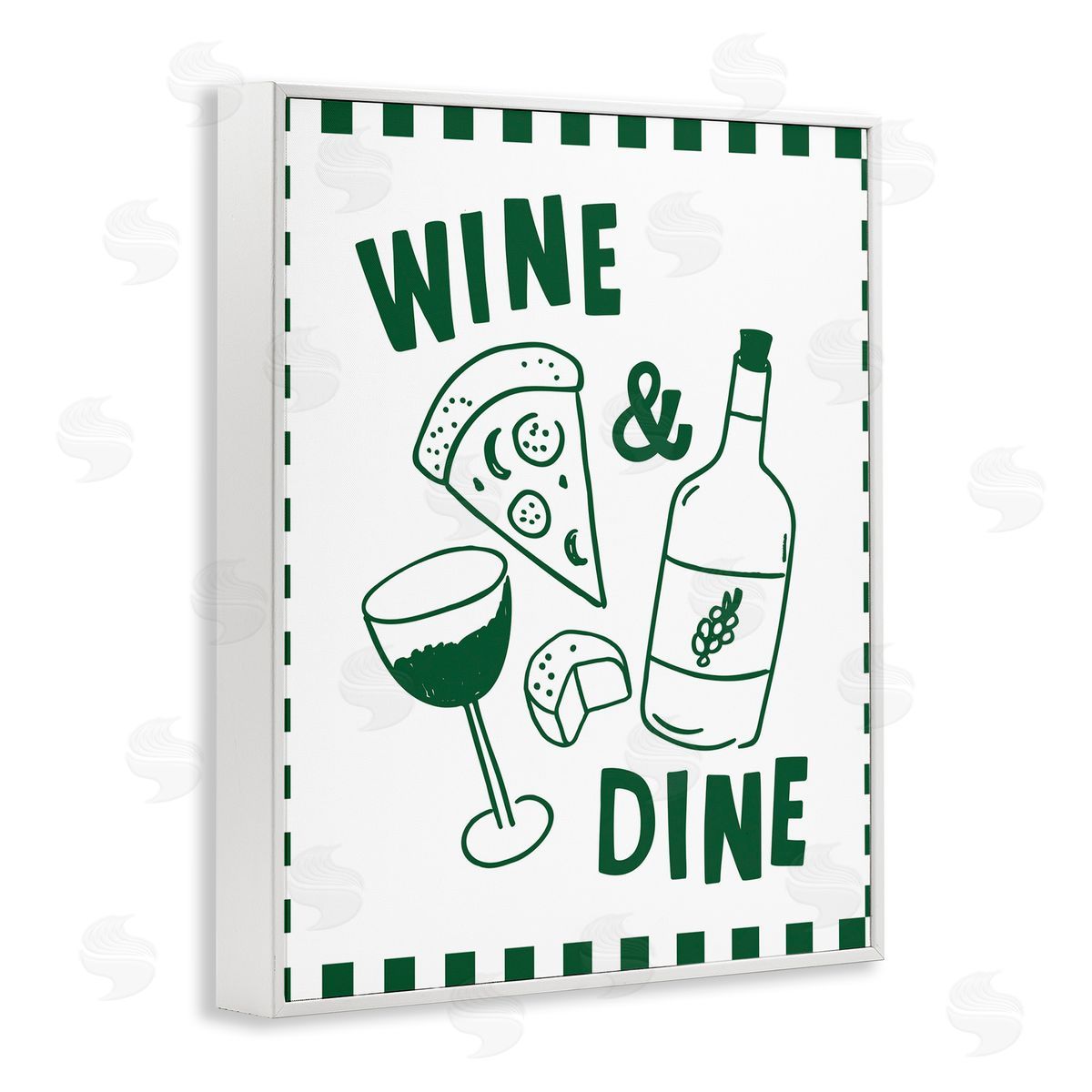 Heather Dutton Wine & Dine Checkerboard Border Canvas Wall Art Print